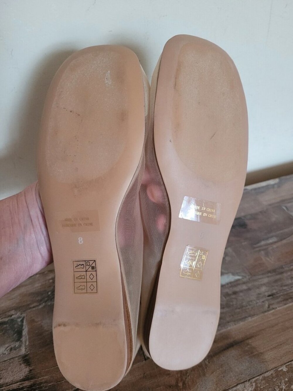 Free People Jeffrey Campbell Ballet Mesh See Through Flats Beige Shoes size 8 - Picture 7 of 8